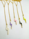 Enamel Lightning Bolt Lariat Necklace
