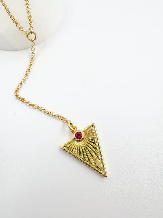 Gold Triangle Lariat Necklace