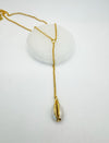 Dainty Cowrie Shell Lariat Necklace