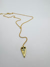 Gold Heart and Evil Eye Lariat Necklace