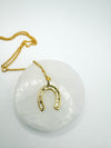 Crystal Horseshoe Lariat Necklace