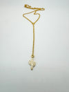 Dainty Pave Crystal Cactus Lariat Necklace