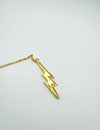 Black and White Enamel Lightning Bolt Lariat Necklace