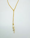 Mini Micro Pave Lightning Bolt Lariat Necklace
