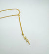 Mini Micro Pave Lightning Bolt Lariat Necklace
