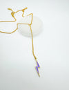 Enamel Lightning Bolt Lariat Necklace