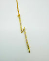 Ultra Long Micro Pave Lightning Bolt Lariat Necklace