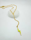 Enamel Lightning Bolt Lariat Necklace