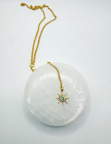 Dainty Celestial Blue Topaz North Star Lariat Necklace