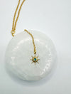 Dainty Celestial Blue Topaz North Star Lariat Necklace