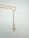 Dainty Pave Crystal Cactus Lariat Necklace