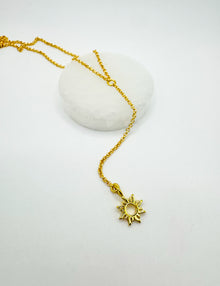  Small Gold-Filled Sun Lariat Necklace
