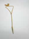 Gold Spike Minimalist Lariat Necklace