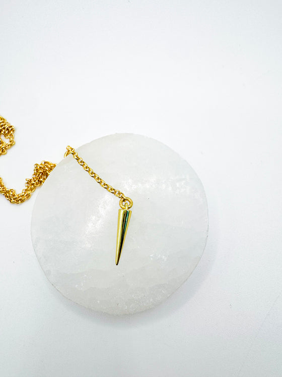 Gold Spike Minimalist Lariat Necklace