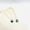 Green Moss Agate Teardrop Necklace