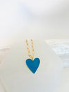 Enamel Heart Paperclip Necklace