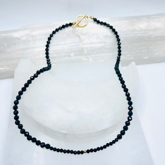 Black Spinel Layering Necklace