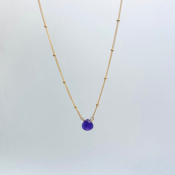 Dainty Amethyst Teardrop Necklace