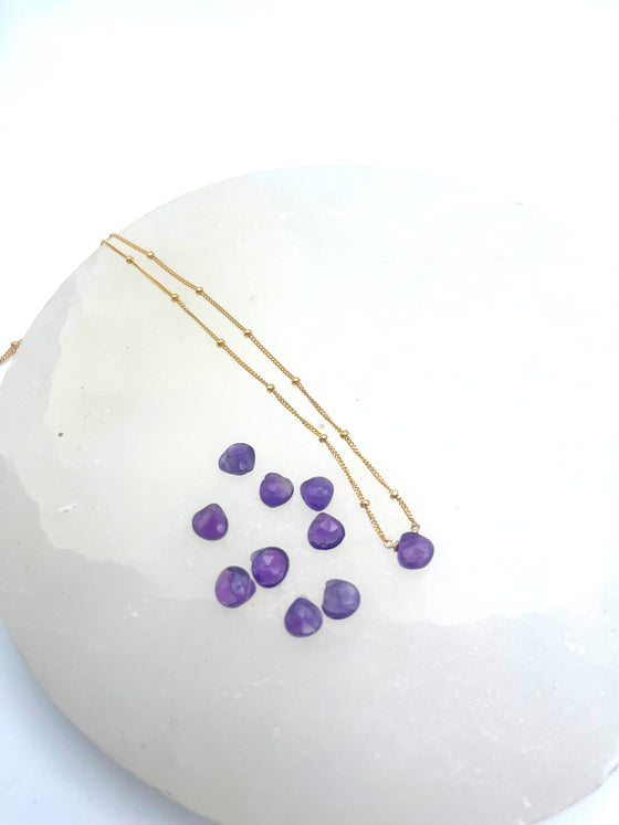 Dainty Amethyst Teardrop Necklace