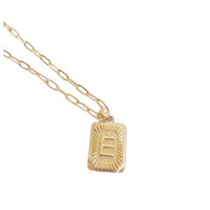 Vintage Style Initial Necklace on adjustable medium paperclip chain