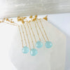 Aqua Chalcedony Teardrop Necklace