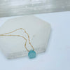 Aqua Chalcedony Teardrop Necklace