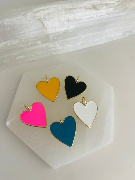 Enamel Heart Paperclip Necklace